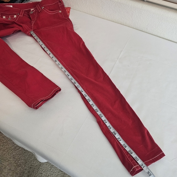 True Religion Stella Low Rise Skinny Jeans Size 27 Red Stretch Denim Logo - Picture 14 of 16